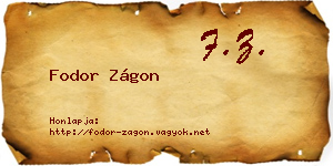 Fodor Zágon névjegykártya
